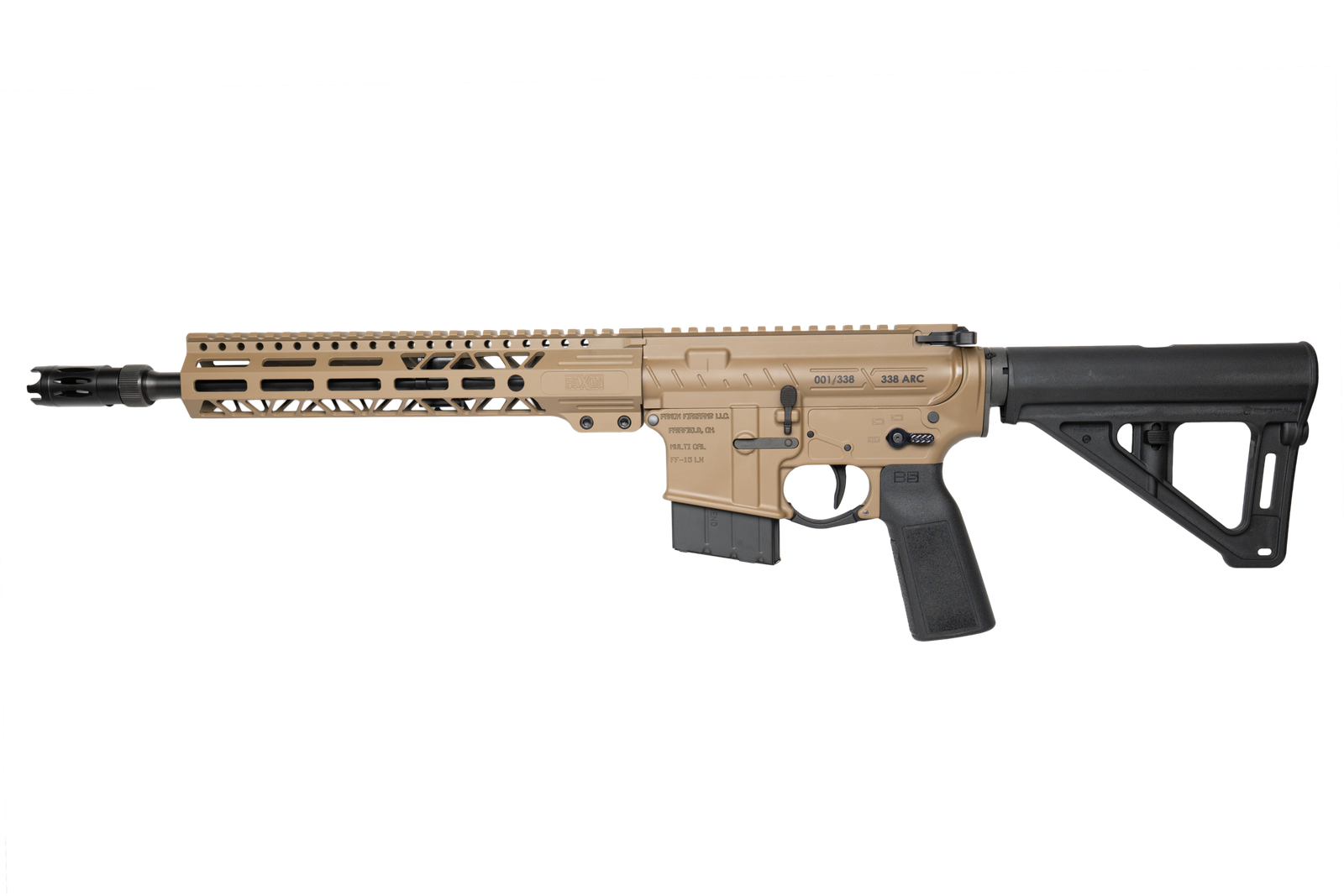 FAXON FIREARMS 338ARC PISTOL 12.5" FDE, B5 SYSTEMS MAGPUL BRACE by CNC FIREARMS
