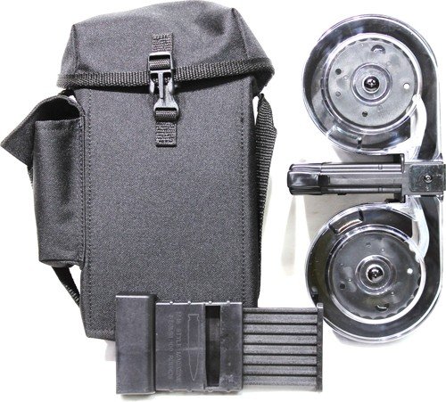 IVER JOHNSON MAGAZINE AR15 - 223 100RD DRUM BLK/CLEAR POLY