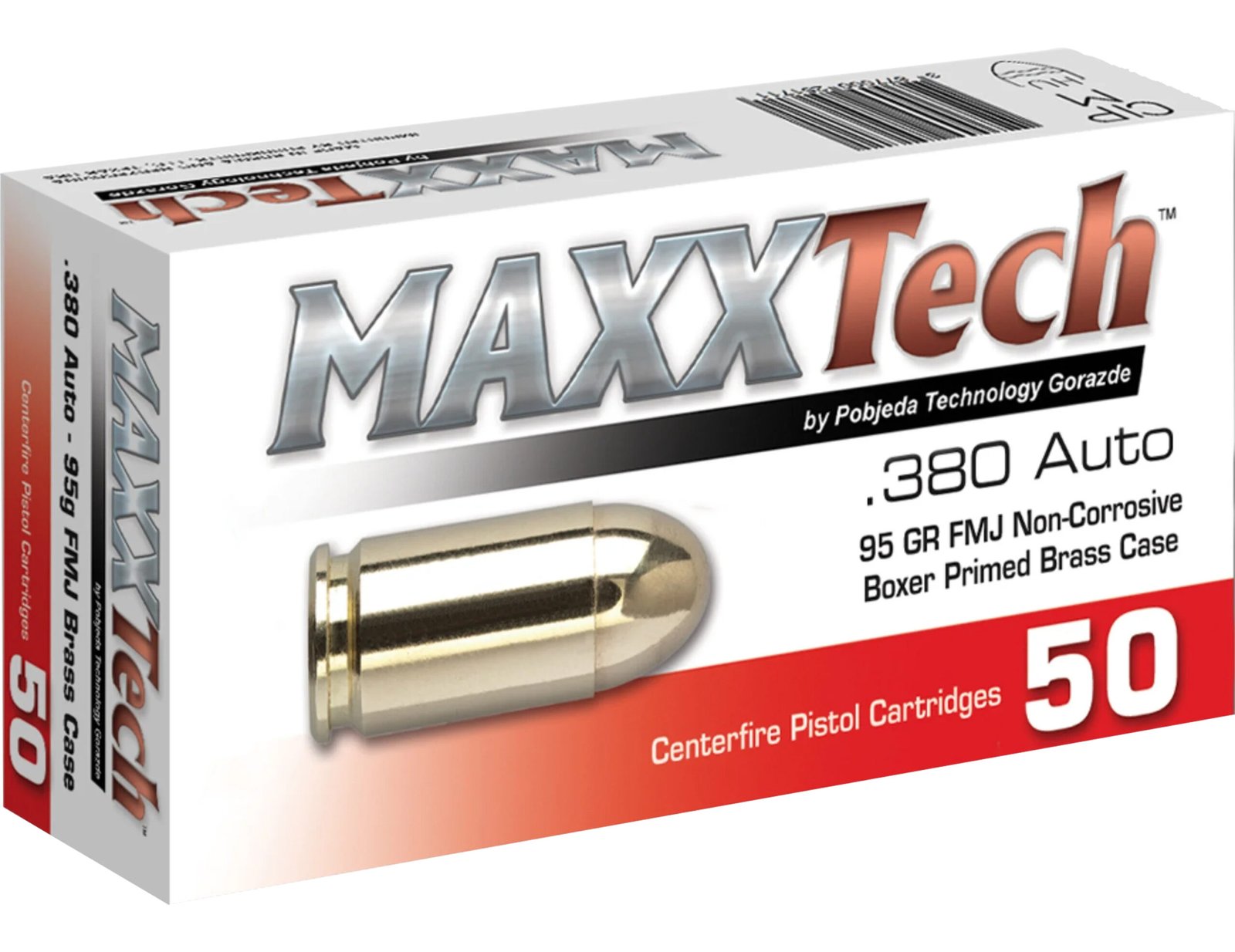 MAX 380 95GR FMJ 50RD by MAXXTech