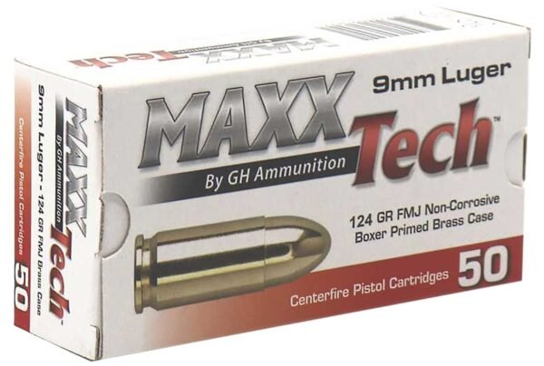 MAX 9MM 124GR FMJ 50RD by MAXXTech