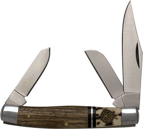 ABKT ROPER SERIES LAREDO STAG - STOCKMAN 3-BLADE WOOD HANDLES by Rock Ridge Outdoors