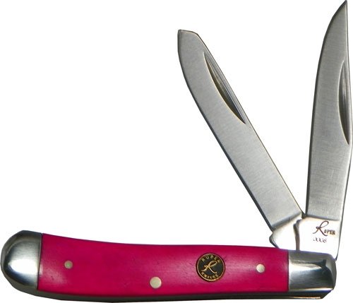 ABKT ROPER SERIES PINK SKY - PEANUT 2-BLADE PINK BONE HNDLS by American Buffalo Knife & Tool