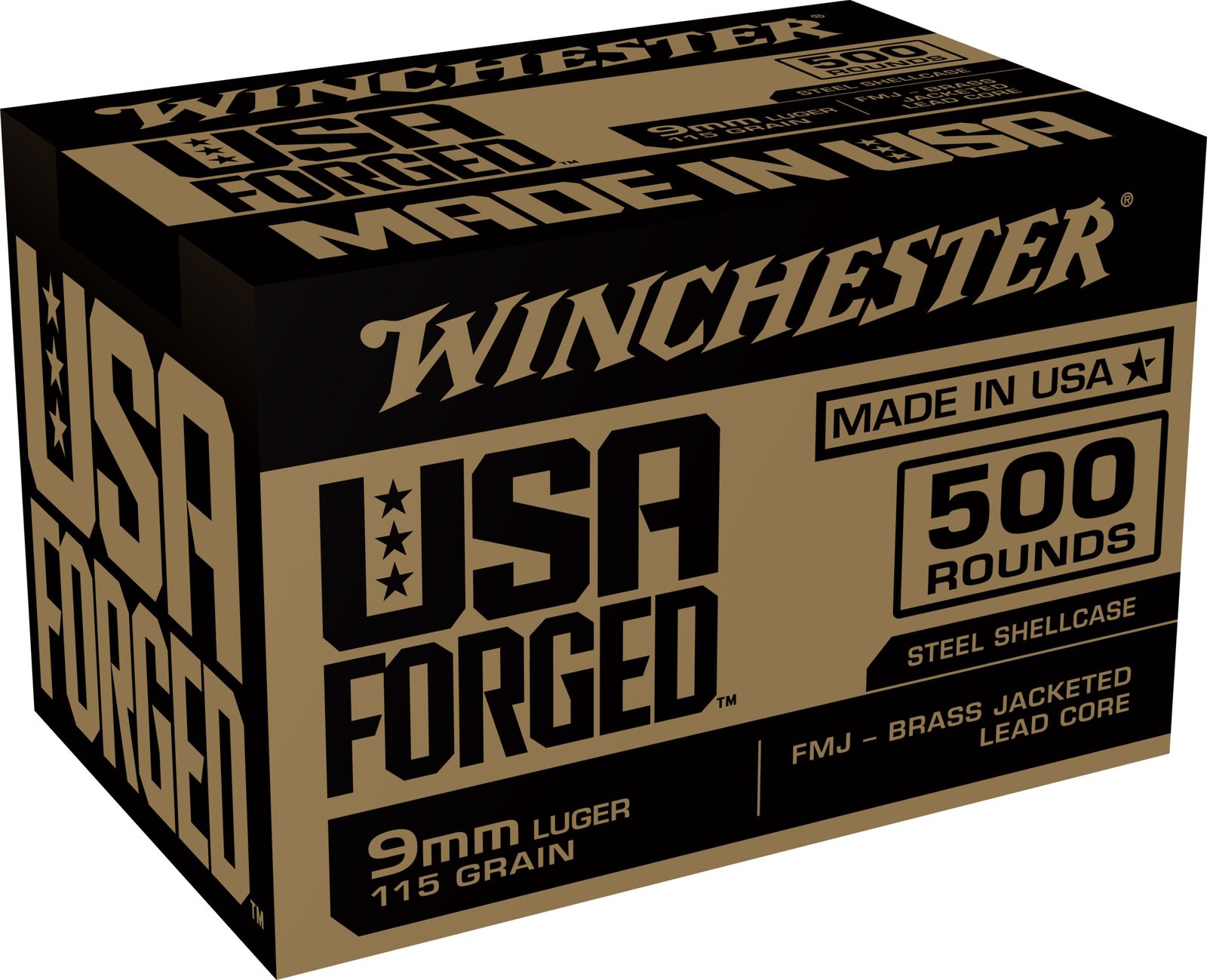 WIN 9MM 115GR FMJ STEEL 500RD by Winchester