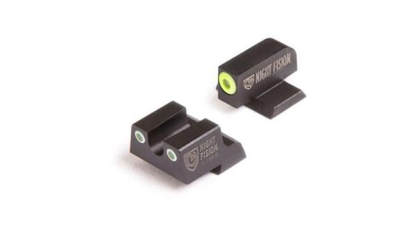 Perfect Dot NS Set w/Yellow Front + Black Square Rear Fits Springfield XD by Night Fision